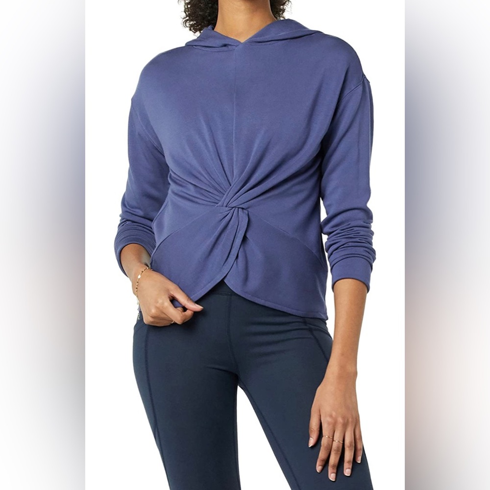 NWT Core 10 Women's Cloud Soft Fleece Twist-Front Long-Sleeve Hoodie Sweatshirt